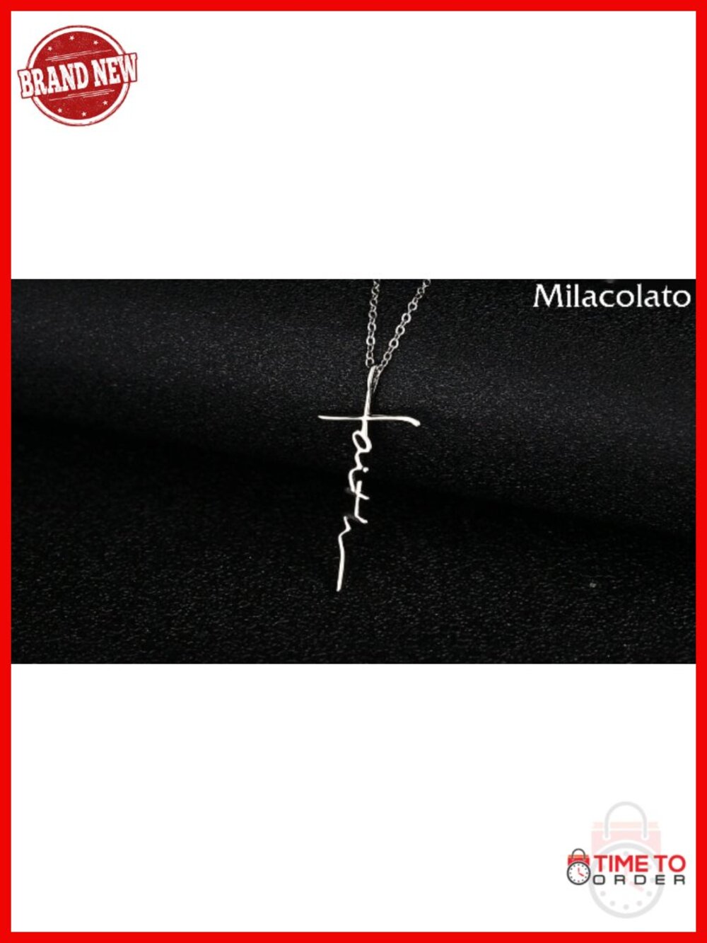 925 Sterling Silver Cross Pendant Necklace 18K White Gold Plated Faith Necklace - Picture 6 of 6